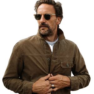 แจ็กเก็ตยีนส์สำหรับผู้ชายสีล้วนมีกระเป๋าขนาดใหญ่ใส่ทำงานลำลองฤดูใบไม้ผลิแฟชั่น - Product Image 3