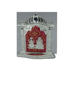 Statue d'idole en métal Lord Lakshmi et Ganesha pour décor de temple à la maison Figurine de dieu hindou pour salle Puja Diwali ou cadeau spirituel - Product Image 1