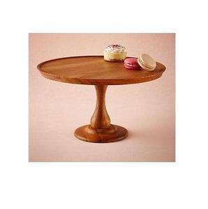 Support à gâteau rond en bois de manguier, plateau à gâteau sur piédestal, présentoir à desserts fait main pour mariage, fête, maison, artisanat en bois - Product Image 3