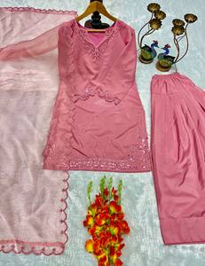 Lunching New Designer Party Wear <b>Top</b> And Farsi Salvar. With Fancy Duppata With Embroidery Work - Product Image 4