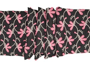 <b>Hot</b> selling <b>Combed</b> Black Cotton Woven Lightweight Breathable 3D Applique Floral Embroidered Fabric In-Stock Women's Dresses - Product Image 4