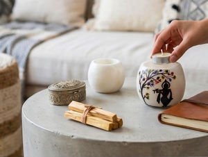 Luxury Marble <b>Tealight</b> Candle Holder – Natural White Stone Round Cutout Stand for Home & Festive Decor - Product Image 2