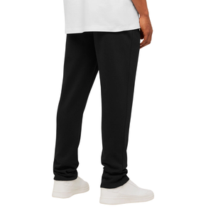 Custom <b>Mens</b> Logo Fleece <b>Trousers</b> Relaxed Fit <b>Drawstring</b> Waist Open Hem Casual Sweatpants OEM Clothing Factory Wholesale Supplier - Product Image 2