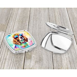 Cavalier Spaniel Hippie Dawg compacto plegable espejo de maquillaje de mano regalo de viaje decorativo para mujeres y niñas - Product Image 3