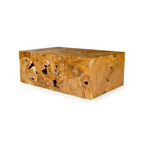Table basse rustique en tronc de teck massif, durable et artisanale, pour salon, article de luxe haut de gamme ARTERRA - Product Image 2