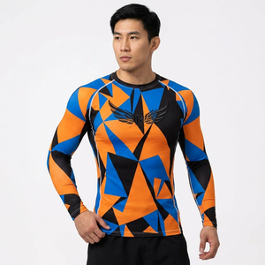 T-shirts Rash Guard MMA à manches longues personnalisables, respirants et écologiques pour hommes, Kimono Jiu Jitsu, Shorts Muay Thai, BJJ (Lot de 4 pièces) - Product Image 5
