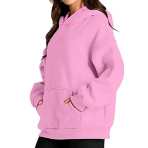 Sweat à capuche oversize en molleton de coton de qualité supérieure pour femme, coupe décontractée, coupe-vent, collection automne/hiver - Product Image 2