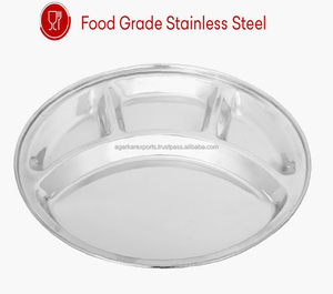 Assiette pour enfants en acier inoxydable avec compartiments |   Vaisselle de cantine scolaire |   Vente en gros - Product Image 5