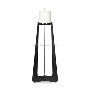 Modern Style Matte <b>Black</b> Iron Pillar Candle Holder Nordic Minimalist Metal <b>Candlestick</b> Stand For Home Decoration & Weddings - Product Image 3