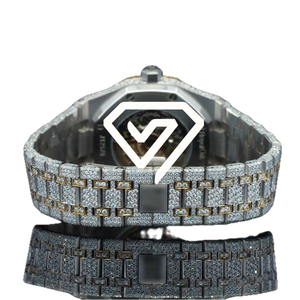 Reloj de Moissanita de Edición Limitada Antiguo de 41 mm – Reloj de Lujo Vintage con Incrustaciones de Diamantes para Hombre - Product Image 3