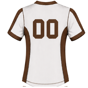 Ensemble short et maillot de rugby blanc et marron à manches courtes, col en V, uniforme d'équipe personnalisé, respirant, pour l'entraînement et le sport, haute performance - Product Image 5