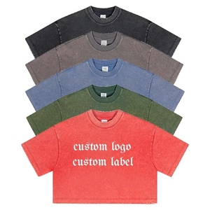 Camiseta Corta Personalizada con Logotipo para Mujer, Cuello Redondo, Manga Corta, Corte Holgado, Informal, 100% Algodón Tejido, Estampada, Transpirable - Product Image 1