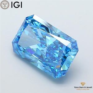Diamante Cultivado en Laboratorio con Certificado IGI, 4.00 Quilates, Corte Radiante, Claridad VS2, Color Azul Intenso, Ideal para Joyería Fina - Product Image 4