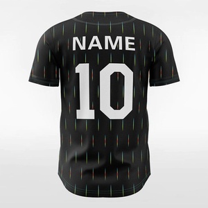 Camiseta de Béisbol Personalizada para Hombre, Negra, Manga Corta, Impresión por Transferencia de Calor, Malla Transpirable, 100% Poliéster, Corte Regular, Cintura Elástica - Product Image 4