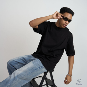 T-shirt surdimensionné pour homme en coton 100% de qualité supérieure, 200-220 GSM, coupe régulière, séchage rapide, respirant, style streetwear haut de gamme. - Product Image 1