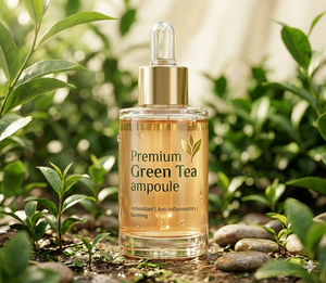 เซรั่มบำรุงผิวพรีเมียม ชาเขียว ไฮยาลูรอนิค แอซิด ดี-แพนทีนอล ช่วยลดเลือนริ้วรอย กระชับผิว ชุ่มชื้น พร้อมแอมพูล ผลิตแบบ ODM/OBM พัฒนาในเกาหลี - Product Image 1
