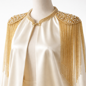 Cape à franges dorées sur mesure, directement de l'usine, pour vestes de mariage - Fabricant OEM en gros - Product Image 4