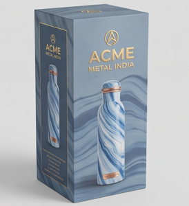 Elegant Blue Swirl Printed <b>Copper</b> <b>Bottle</b> With Glossy Finished Perfect Blend Of Art Style For Daily Hydration Travel Gym Yoga - Product Image 6