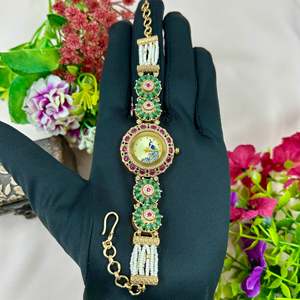 Indian Ethnic Artificial Jewellery-Aarti Heritage Brass Watch Adjustable - Product Image 3