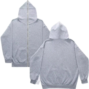 Custom Solid Color Zipper-Up Hoodie Sweatshirt - Product Image 5