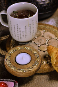 Modern Geometric Metal Iron <b>Tea</b> Light Holder with Powder Coated Finish for Contemporary Living Room Decoration Style - Product Image 3