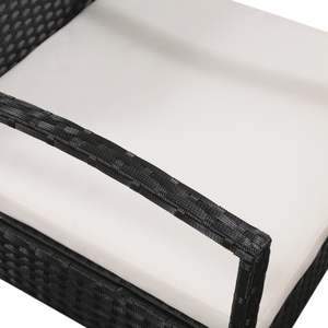 Ensemble de jardin en rotin PE noir et acier thermolaqué, 100% polyester, ensemble de canapé noir - Product Image 6