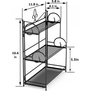 Étagère de rangement en métal élégante, idéale pour l'organisation des comptoirs de cuisine et de salle de bain, et pour les solutions de rangement domestique. Vente en gros depuis l'Inde. - Product Image 2
