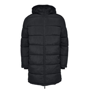 2026 Parka longue noire à capuche pour homme, respirante, OEM, de qualité supérieure, matelassée à bulles, personnalisée, effet brillant, confortable - Product Image 1