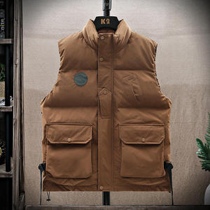 Unisex Varsity Jacket Stand Collar Thick Warm Sleeveless Autumn Winter Breathable Polyester Cotton <b>Coat</b> - Product Image 2