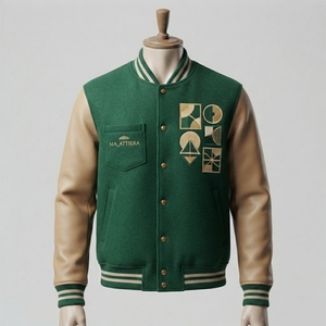 Chaqueta Letterman de Estilo Diario para Hombre, Cuello Alto, Tejido Suave de Invierno, Diseño Casual para Moda Urbana, Cómoda para Combinar en Capas - Product Image 1