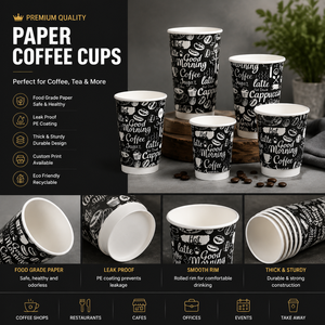Gobelets à café en papier imprimés sur mesure, gobelets jetables à emporter avec couvercle pour boissons chaudes, cafés et emballages de boissons - Product Image 6