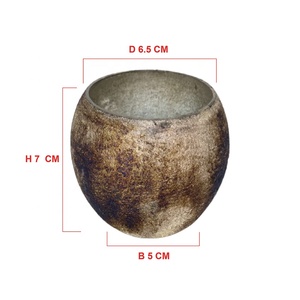 2024ที่ทำด้วยมือแก้วโมเสคขนาดเล็กทองแดงสีน้ำตาลที่ถือเทียนคุณภาพสูงอเนกประสงค์สำหรับตกแต่งบ้านเชิงเทียน - Product Image 1