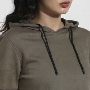 Sudadera Corta con Capucha y Estampado de Olivas para Mujer, Sudadera Informal de Manga Larga con Cordón Ajustable - Product Image 6
