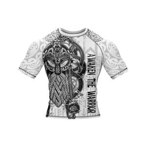 High Quality Custom Made Short Spandex/Polyester MMA Rashguard UPF50+ Heat-Transfer Printing Eco-Friendly 180g Quick Dry Unisex - Product Image 5
