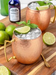 Copper Moscow mule cup set for luxury anniversary drink themes hammered finish metal cups durable reusable party <b>mugs</b> - Product Image 6