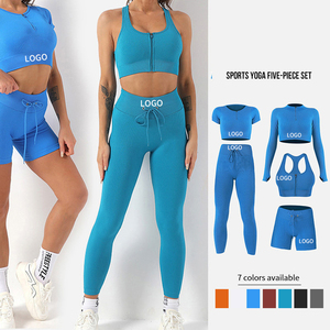Ropa Deportiva al por Mayor para Gimnasio, Conjuntos de 3 Piezas para Mujer, Chaquetas de Yoga, Leggings de Entrenamiento, Sujetadores Deportivos, Conjunto de Ropa Deportiva - Product Image 4