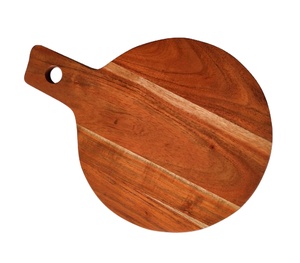 Plateau de service ovale en bois massif de qualité supérieure, forme allongée, planche à découper, grand trou de poignée pour le fromage, la charcuterie, les amuse-gueules - Product Image 1