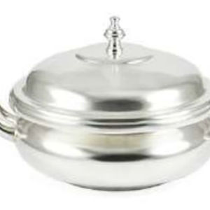 Tazón Grande de Metal Plateado con Diseño Handi, Tazón Moderno de Acero Inoxidable para Servir, Tazón para Servir Masa, Hecho a Mano - Product Image 1