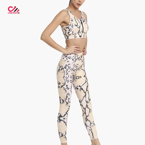 2026 New Arrival All Over Sublimation Print Breathable Gym Fitness Bra and Legging Seamless <b>Yoga</b> <b>Set</b> Made in Pakistan OEM ODM - Product Image 2