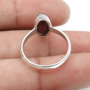 Premium Classic 925 Sterling Silver <b>Ring</b> With Bezel Setting <b>Garnet</b> Gemstone Handmade Marquise Cut Bohemian <b>Ring</b> For Wear Daily - Product Image 4