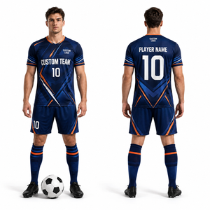 Ensemble Maillot, Short et Chaussettes de Football en Mesh avec Col Renforcé – Échantillon Disponible à Faible MOQ – Tenue de Gardien de But pour Match sur le Terrain – Coloris Contrastés - Product Image 2