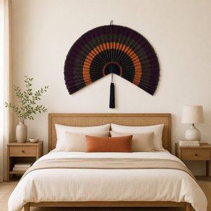 Handmade Bamboo <b>Wall</b> Fan <b>Decor</b> <b>Large</b> Folding Fan <b>Wall</b> Hanging Asian Style Decorative Fan for Living Room Bedroom Hotel - Product Image 5