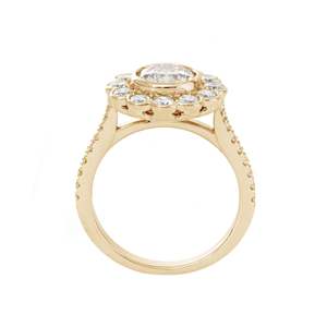 แหวนเพชรทรงกลม 1.5 กะรัต ได้รับการรับรองจาก IGI ตัวเรือนทองคำขาว 14K สำหรับผู้หญิง ดีไซน์หรูหราประดับเพชรแบบวงกลมลายดอกไม้ - Product Image 5