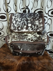 Handmade Hair-On Leather <b>Backpack</b> Cowhide Travel Laptop Bag Custom Logo Wholesale Supplier Manufacturer Bulk LHBP-0050 - Product Image 5