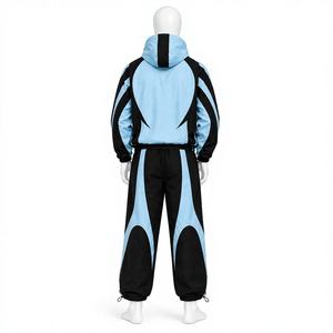 Conjuntos Deportivos Cortavientos para Hombre, Chaqueta Ligera de Nailon con Cierre Completo, Pantalones Estilo Paracaídas, Logotipo Personalizado, Proveedores de Ropa al Por Mayor - Product Image 6