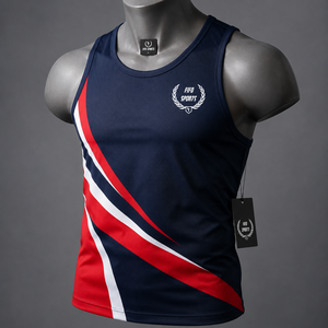 Men <b>Workout</b> <b>Tank</b> <b>Top</b> Lightweight Polyester Fabric Moisture Management Breathable Design Sleeveless Athletic Fit Training Apparel - Product Image 1