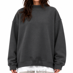 Sudadera de cuello alto bordada con letras griegas para mujer, jersey de invierno extragrande de algodón grueso - Product Image 4