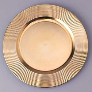 Assiettes de présentation dorées pour mariage, motif récif doré, pour le dîner - Product Image 6