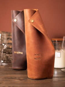 Porte-bouteille de vin vintage en cuir véritable, professionnel, tendance, robuste, de luxe, fait main, sac de transport pour une seule bouteille, sac de transport rétro pour vin - Product Image 3