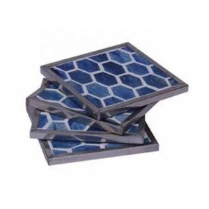Vente chaude Os Incrustation Coaster Ensemble de 4 Hexagone Forme Thé Café Boisson Os Coaster Table À Manger Chaleur Protéger Cuisine Coaster - Product Image 1